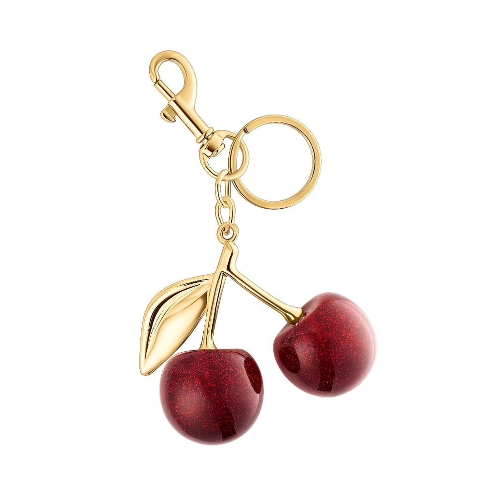 CHERRY GLITTER RESIN KEYCHAIN/ BAG CHARM.